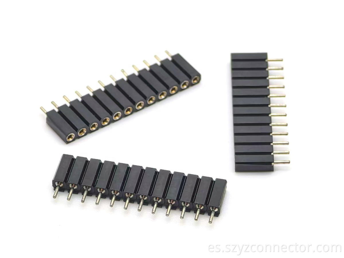 2.54mm Pitch Machined Female Header Connector H7.0mm L12.4mm 1*12P